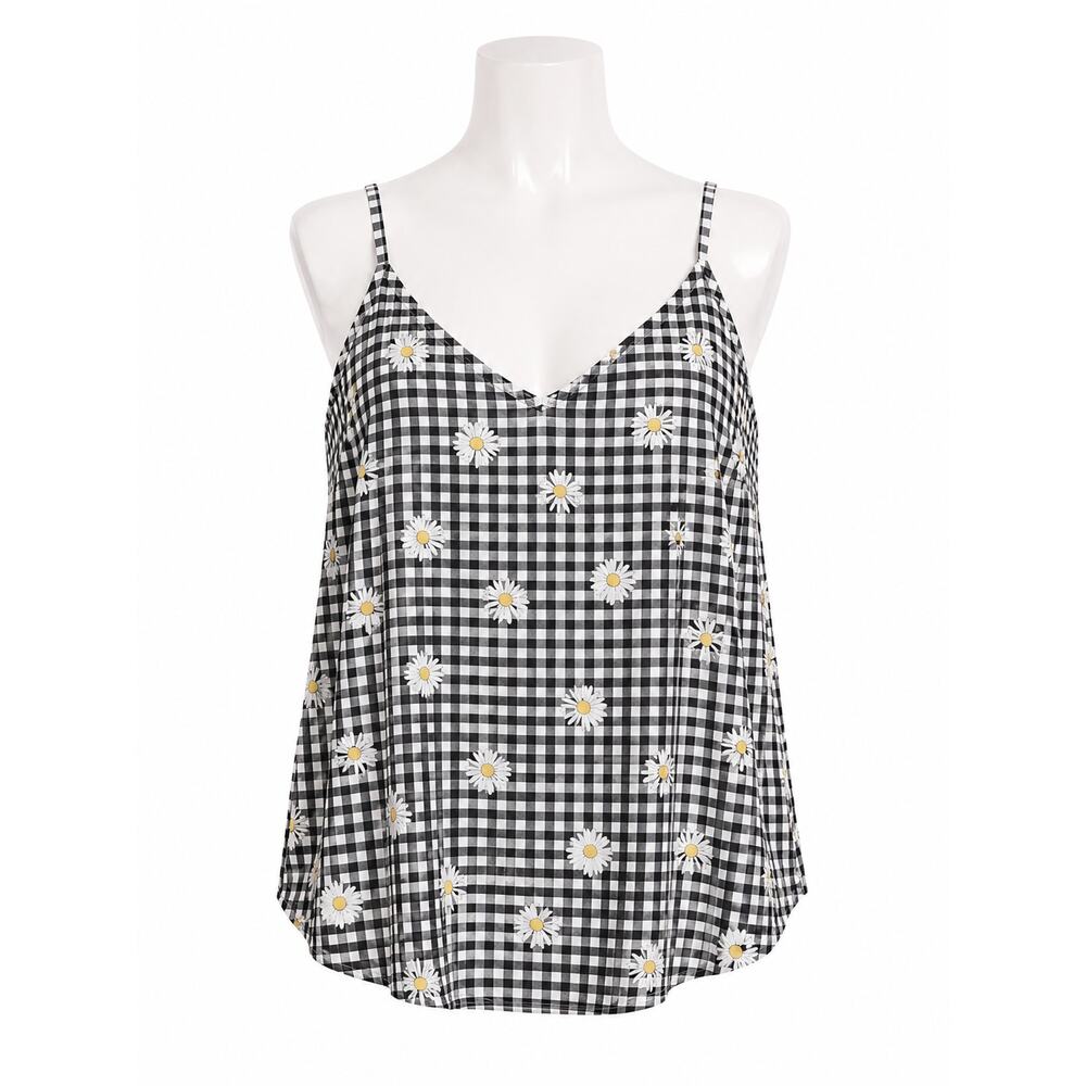 Torrid Ava Women’s V-Neck Stretch Challis Daisy Plaid Cami Tank Top - Size 5X